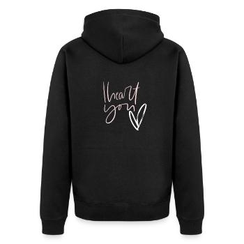 I love you - Veste à capuche bio Premium Unisexe - noir - Dos - Nico (187cm)