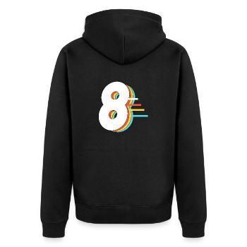 Hippie 8888 - Unisex Premium Organic Zip Hoodie - black - Back - Nico (187cm)