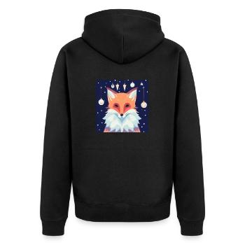 Fox Sweet Christmas - Unisex Premium Organic Zip Hoodie - black - Back - Nico (187cm)