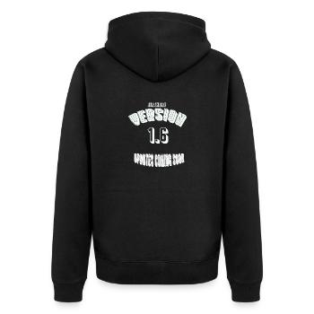 Birthday16 - Unisex Premium Bio Zip Hoodie - Schwarz - Hinten - Nico (187cm)