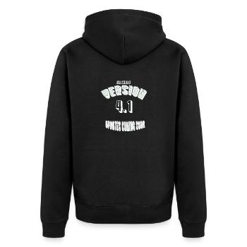 Birthday41 - Unisex Premium Bio Zip Hoodie - Schwarz - Hinten - Nico (187cm)