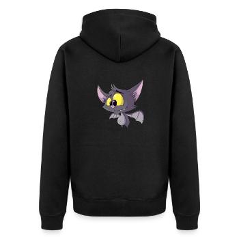 cute bat Halloween - Unisex Premium Organic Zip Hoodie - black - Back - Nico (187cm)