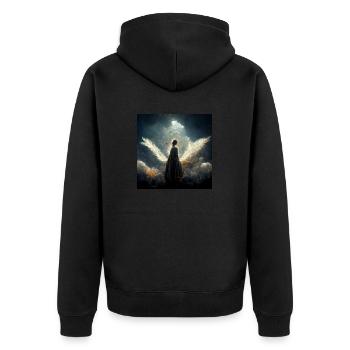 The angels voice whispered in my ear - Veste à capuche bio Premium Unisexe - noir - Dos - Nico (187cm)