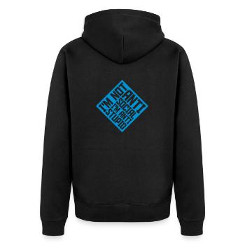 not antisocial anti stupid - Unisex Premium Bio Zip Hoodie - Schwarz - Hinten - Nico (187cm)
