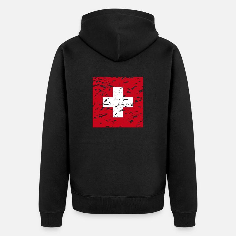 Drapeau de la Suisse - Veste à capuche bio Premium Unisexe - noir