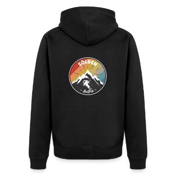 Skiing In Sölden - Austria - Unisex Premium Organic Zip Hoodie - black - Back - Nico (187cm)