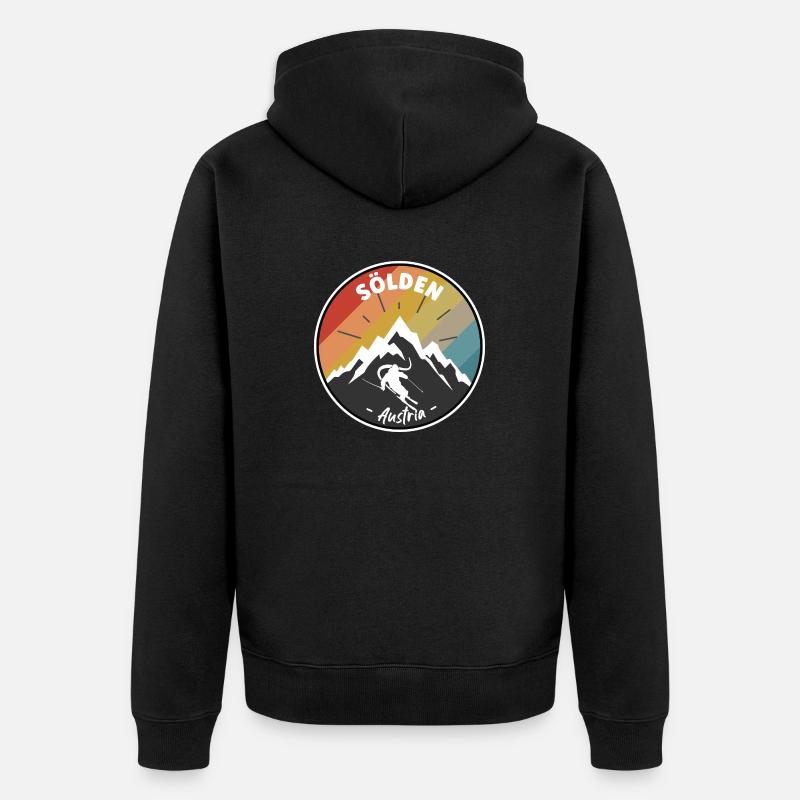 Ski à Sölden - Autriche - Veste à capuche bio Premium Unisexe - noir