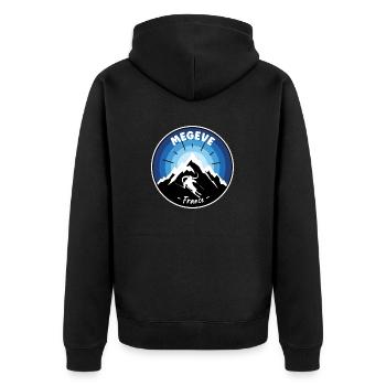 Ski à Megève France Bleu - Veste à capuche bio Premium Unisexe - noir - Dos - Nico (187cm)