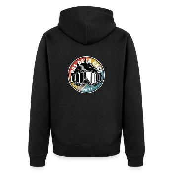 Skifahren Im Pas de la Casa Andorra - Unisex Premium Bio Zip Hoodie - Schwarz - Hinten - Nico (187cm)