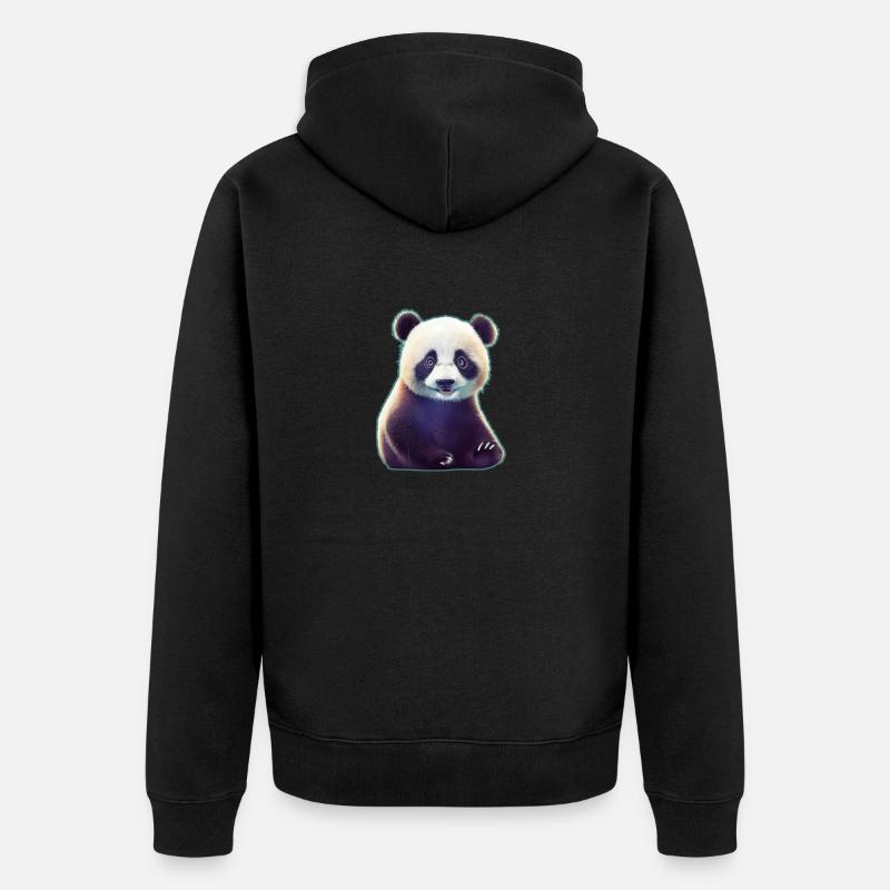 Panda 3 - Veste à capuche bio Premium Unisexe - noir