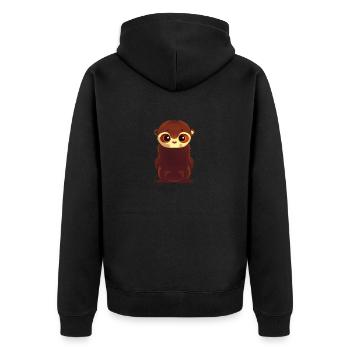 adorable Otter - Unisex Premium Bio Zip Hoodie - Schwarz - Hinten - Nico (187cm)