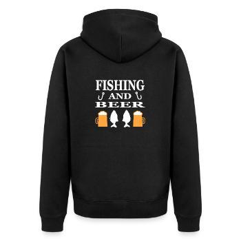 Angling - Unisex Premium Organic Zip Hoodie - black - Back - Nico (187cm)