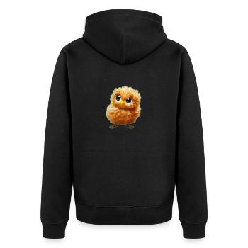 baby kücken - Unisex Premium Bio Zip Hoodie - Schwarz - Hinten - Nico (187cm)