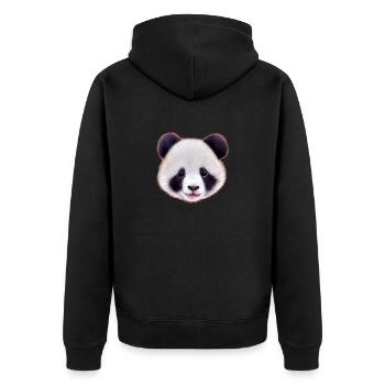 Panda 4 - Unisex Premium Bio Zip Hoodie - Schwarz - Hinten - Nico (187cm)