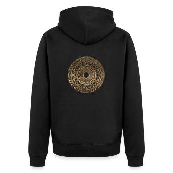 MANDALA 018 - Veste à capuche bio Premium Unisexe - noir - Dos - Nico (187cm)