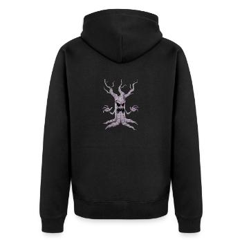 Creepy Halloween Tree - Unisex Premium Organic Zip Hoodie - black - Back - Nico (187cm)