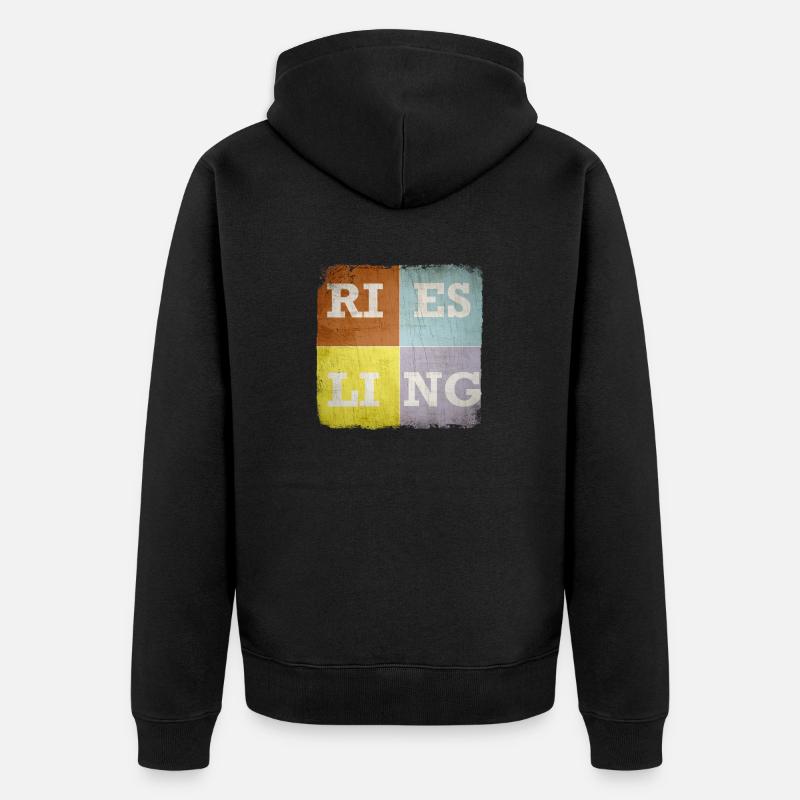 Riesling bunt - Unisex Premium Bio Zip Hoodie - Schwarz