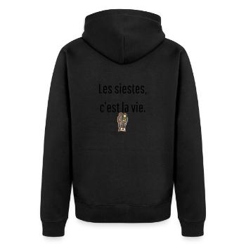 Les siestes c’est la vie - Veste à capuche bio Premium Unisexe - noir - Dos - Nico (187cm)