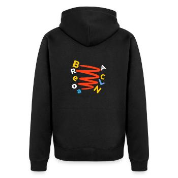 Barcelona - Unisex Premium Bio Zip Hoodie - Schwarz - Hinten - Nico (187cm)