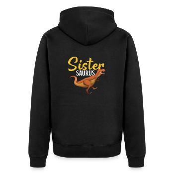 Dinosaurs 3 - Unisex Premium Bio Zip Hoodie - Schwarz - Hinten - Nico (187cm)