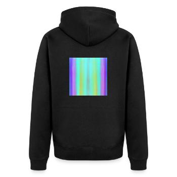 Farben ByRino - Unisex Premium Bio Zip Hoodie - Schwarz - Hinten - Nico (187cm)