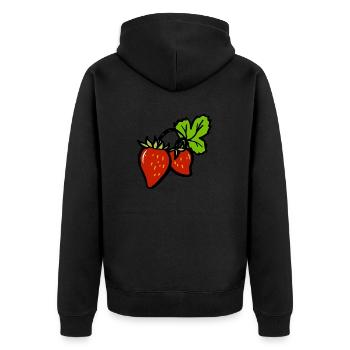 Strawberries Fruits Funny gift idea Fruit growing - Unisex Premium Organic Zip Hoodie - black - Back - Nico (187cm)