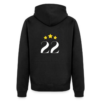22. Jahrestag der Hauptrolle - Unisex Premium Bio Zip Hoodie - Schwarz - Hinten - Nico (187cm)
