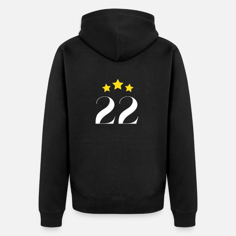 22e anniversaire étoilé - Veste à capuche bio Premium Unisexe - noir
