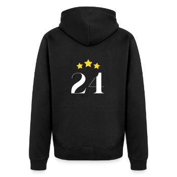 24e anniversaire étoilé - Veste à capuche bio Premium Unisexe - noir - Dos - Nico (187cm)