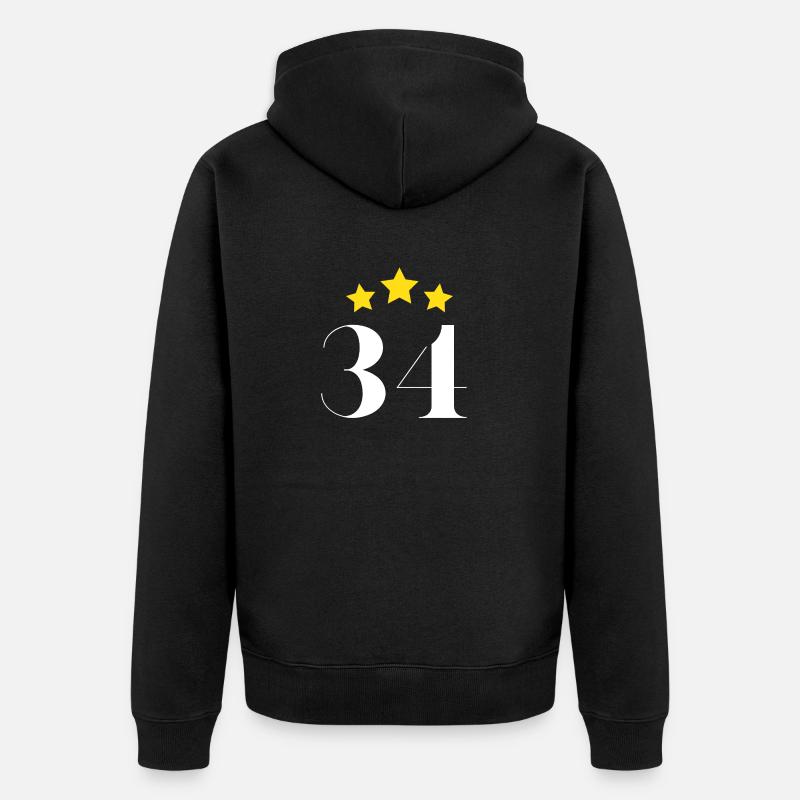 34e anniversaire étoilé - Veste à capuche bio Premium Unisexe - noir