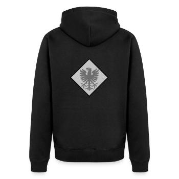 Värmland - Unisex Premium Bio Zip Hoodie - Schwarz - Hinten - Nico (187cm)