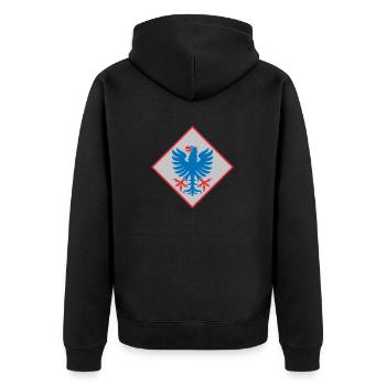 Värmland - Unisex Premium Bio Zip Hoodie - Schwarz - Hinten - Nico (187cm)