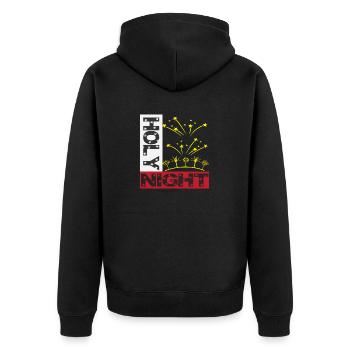 Holy Night - Unisex Premium Bio Zip Hoodie - Schwarz - Hinten - Nico (187cm)