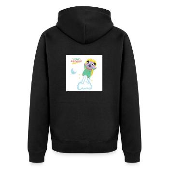 Weltraumwelpe. - Unisex Premium Bio Zip Hoodie - Schwarz - Hinten - Nico (187cm)