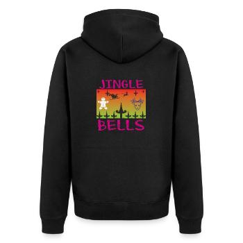 Jingle Bells - Unisex Premium Bio Zip Hoodie - Schwarz - Hinten - Nico (187cm)