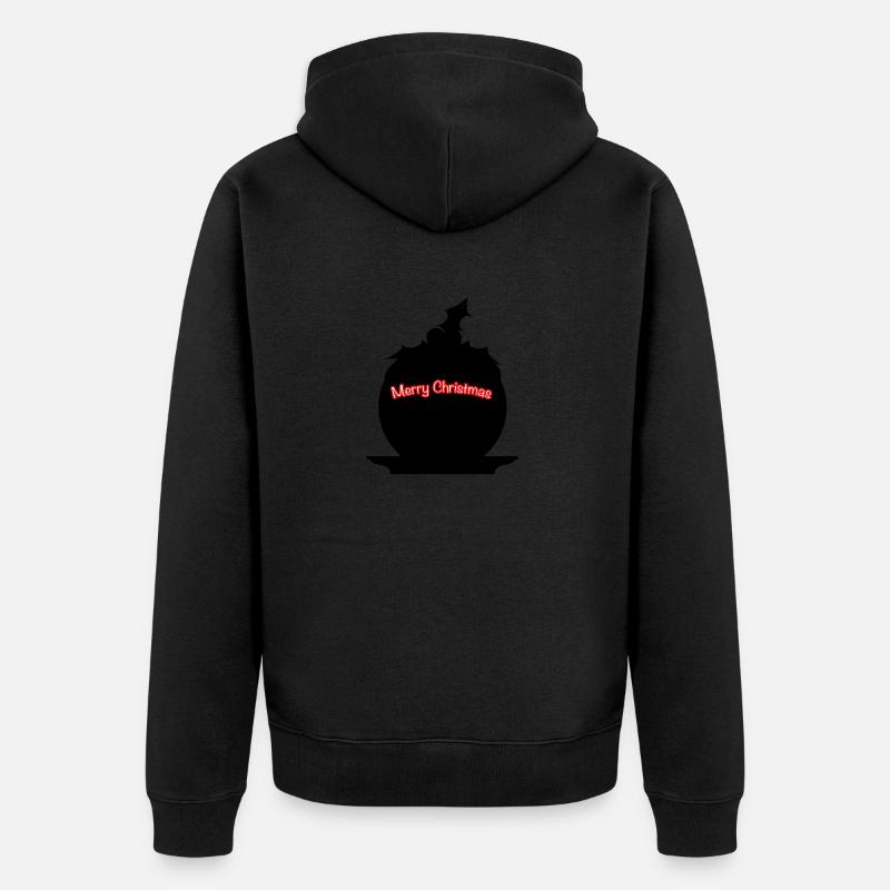 Pudding de Noël SIlhouette - Veste à capuche bio Premium Unisexe - noir