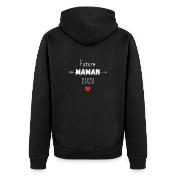 Future maman 2023 - Veste à capuche bio Premium Unisexe - noir - Dos - Nico (187cm)