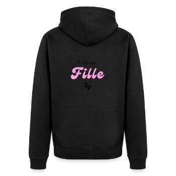 C'est une fille - annonce grossesse - Veste à capuche bio Premium Unisexe - noir - Dos - Nico (187cm)