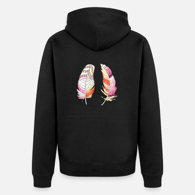 Feder - Unisex Premium Bio Zip Hoodie - Schwarz