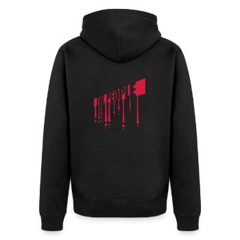 ew people lustiges Zitat - Unisex Premium Bio Zip Hoodie - Schwarz - Hinten - Nico (187cm)