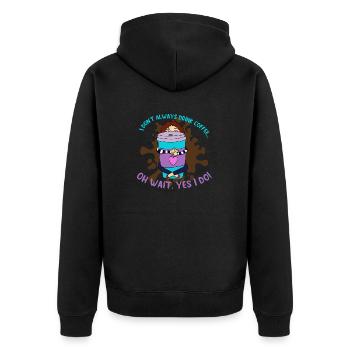 CoffeeLady - Unisex Premium Organic Zip Hoodie - black - Back - Nico (187cm)