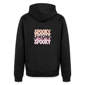 Halloween PNG PINK SPOOKY SEASONn - Unisex Premium Organic Zip Hoodie - black - Back - Nico (187cm)