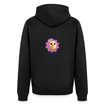Chicken Mom - Unisex Premium Bio Zip Hoodie - Schwarz - Hinten - Nico (187cm)
