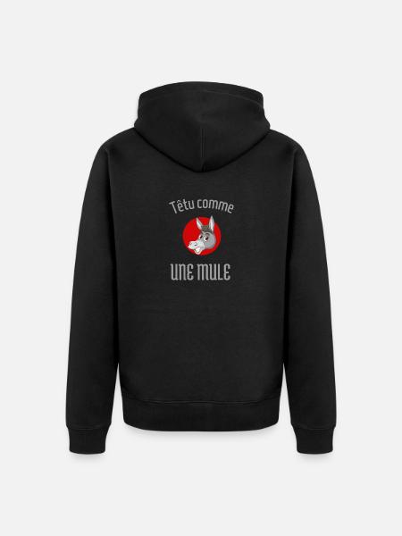 Stubborn as a mule - Unisex Premium Organic Zip Hoodie - black