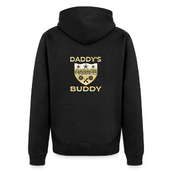 Garage - Unisex Premium Bio Zip Hoodie - Schwarz - Hinten - Nico (187cm)