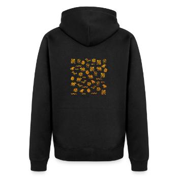 Aztec Figures - Unisex Premium Organic Zip Hoodie - black - Back - Nico (187cm)