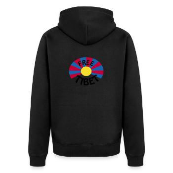 free tibet - Unisex Premium Bio Zip Hoodie - Schwarz - Hinten - Nico (187cm)