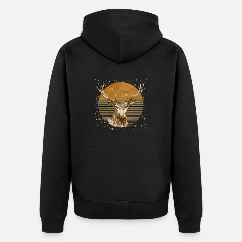 Cerf - Veste à capuche bio Premium Unisexe - noir