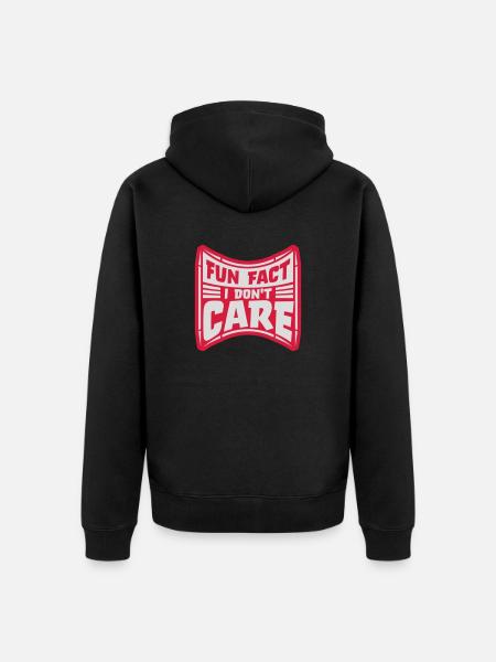 I don't care fact - Unisex Premium Organic Zip Hoodie - black