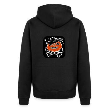 Effrayant Halloween citrouille monstre tête de visage. - Veste à capuche bio Premium Unisexe - noir - Dos - Nico (187cm)